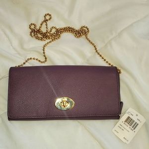 Coach wallet/clutch with long beaded shoulder strap